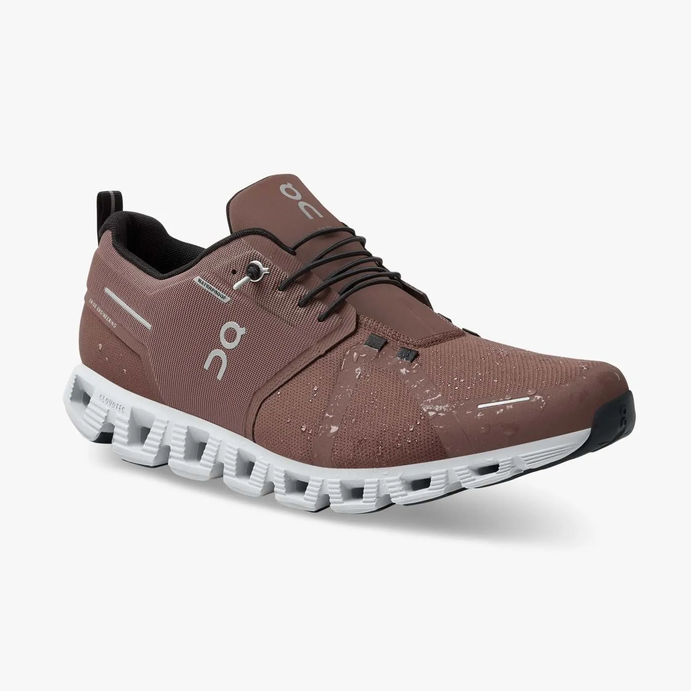 On Running Men's Cloud 5 Waterproof Shoes - Cocoa / Frost