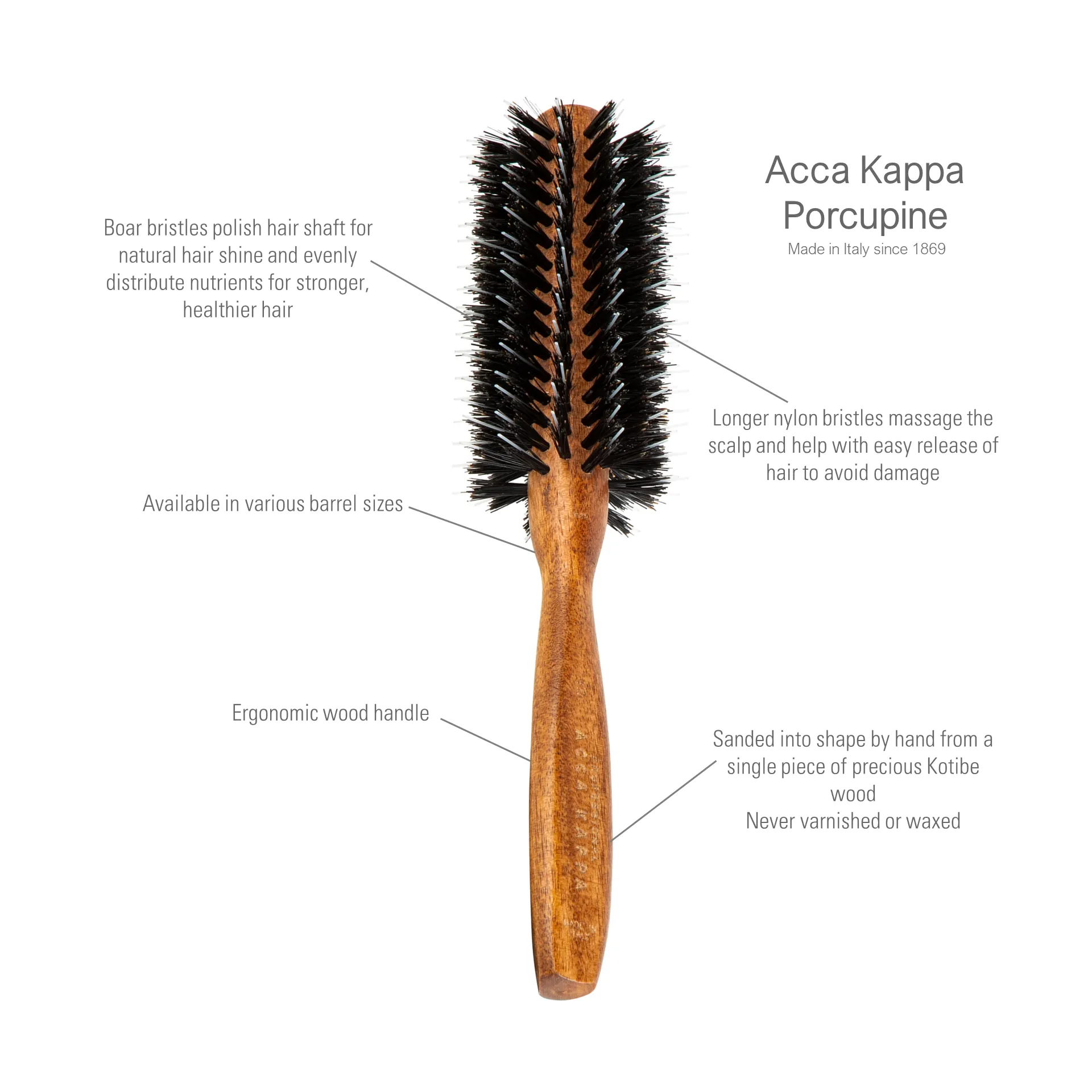 Porcupine Brush For Fine Hair