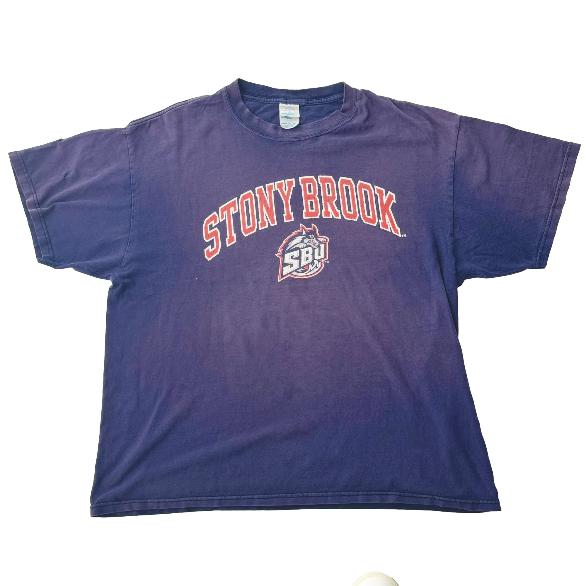 Purple Faded Stonybrook Logo Tee