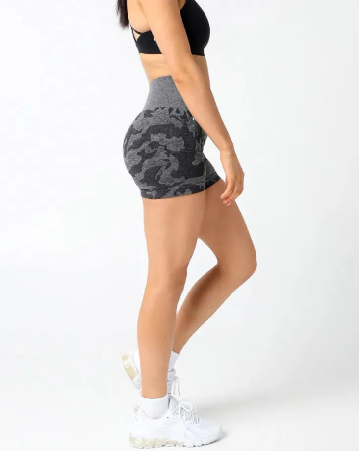 Rita Camo Seamless Shorts - Black