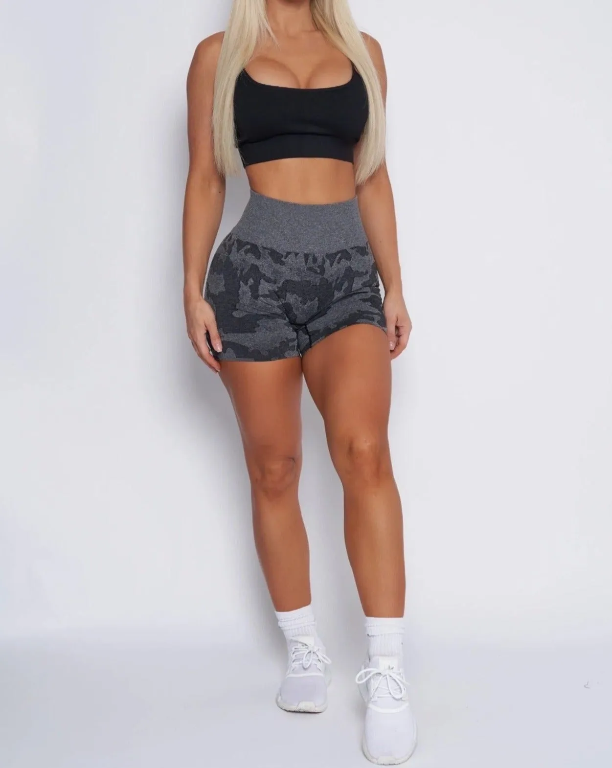 Rita Camo Seamless Shorts - Black