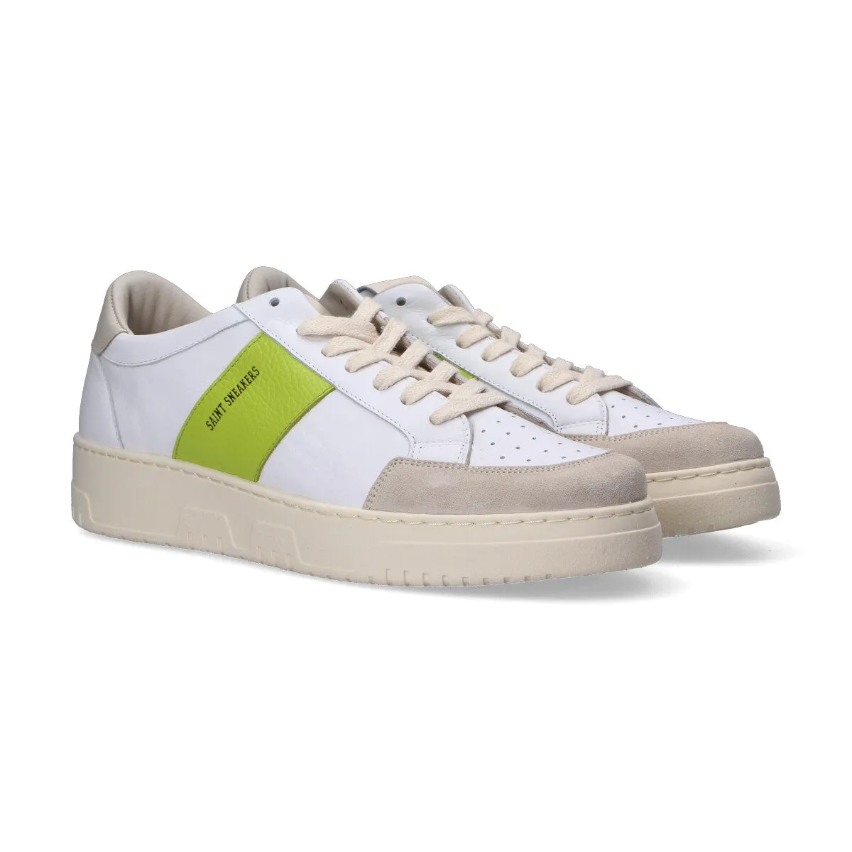 Saint sneakers sail in pelle-camoscio bianche