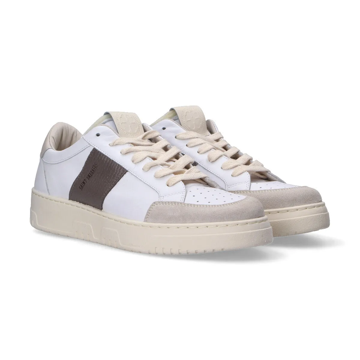 Saint sneakers sail in pelle-camoscio bianche