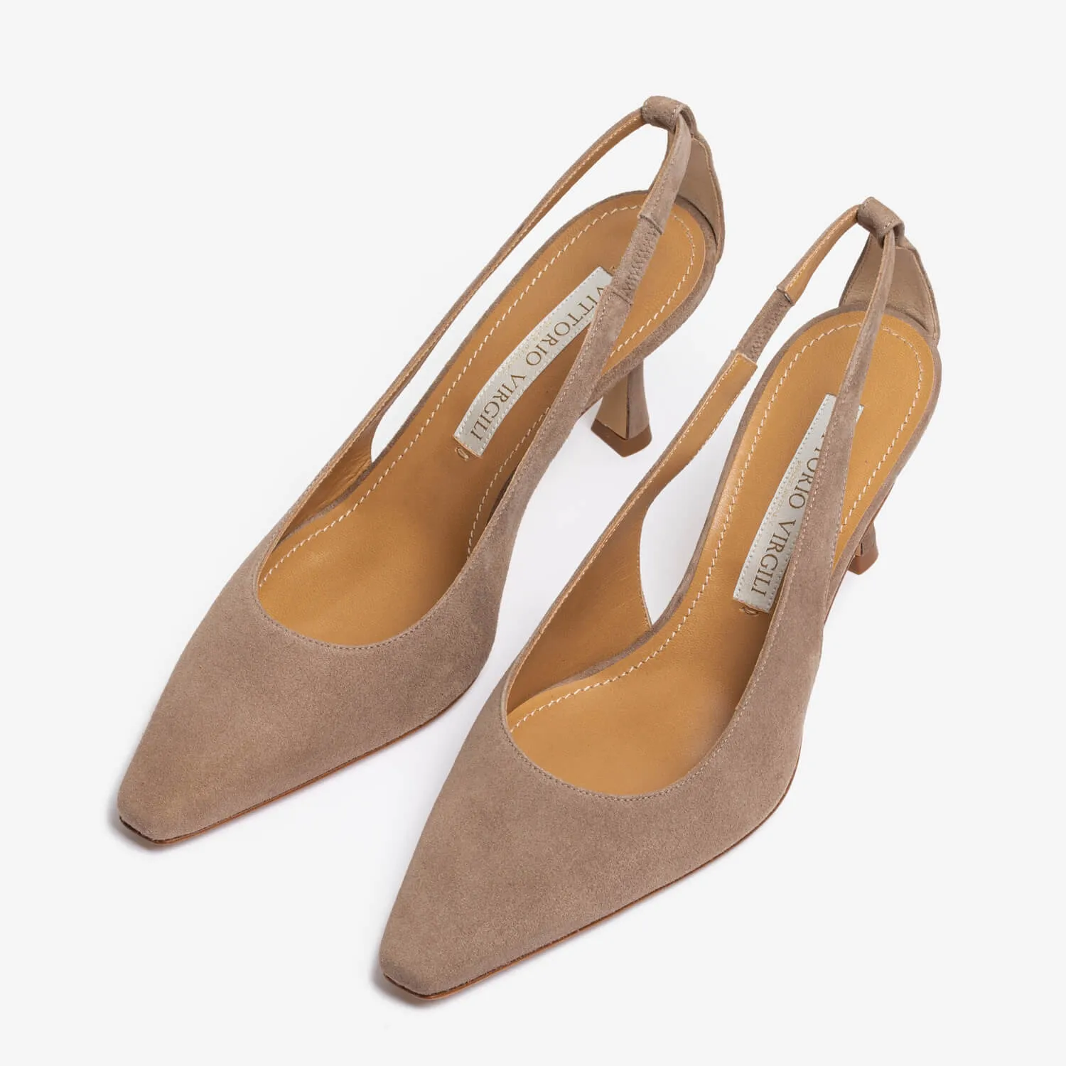 Sand women's suede sling back décolleté