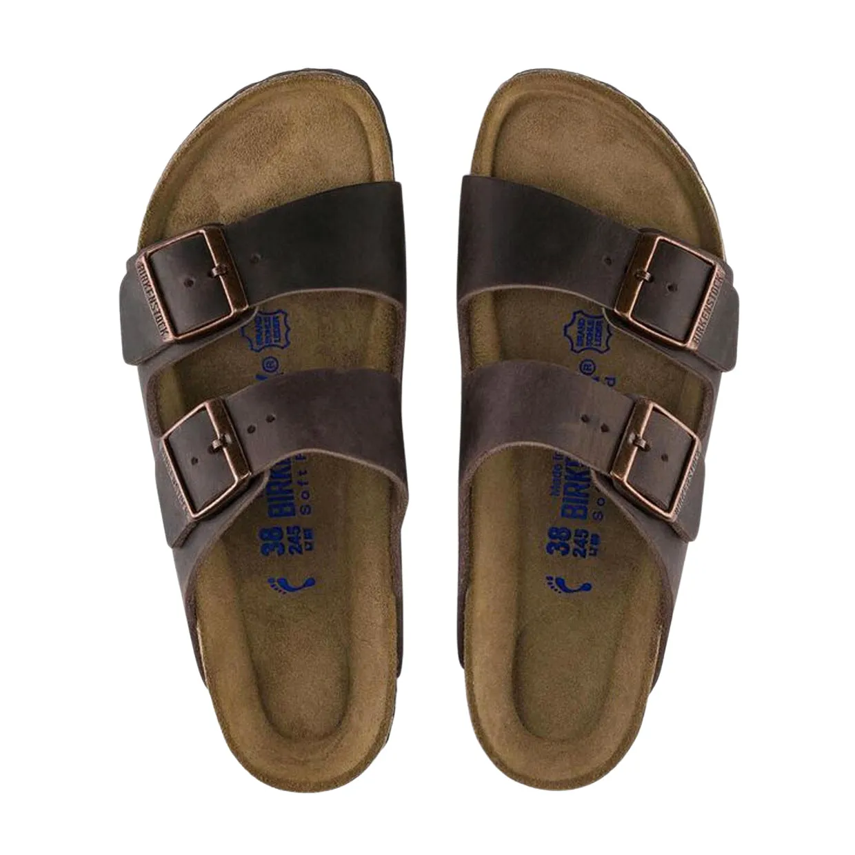 Sandali Uomo Birkenstock Arizona Plantare Morbido Pelle Oliata Marrone