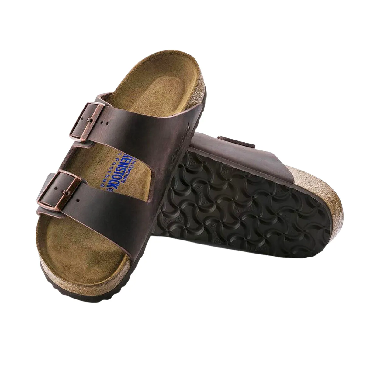 Sandali Uomo Birkenstock Arizona Plantare Morbido Pelle Oliata Marrone