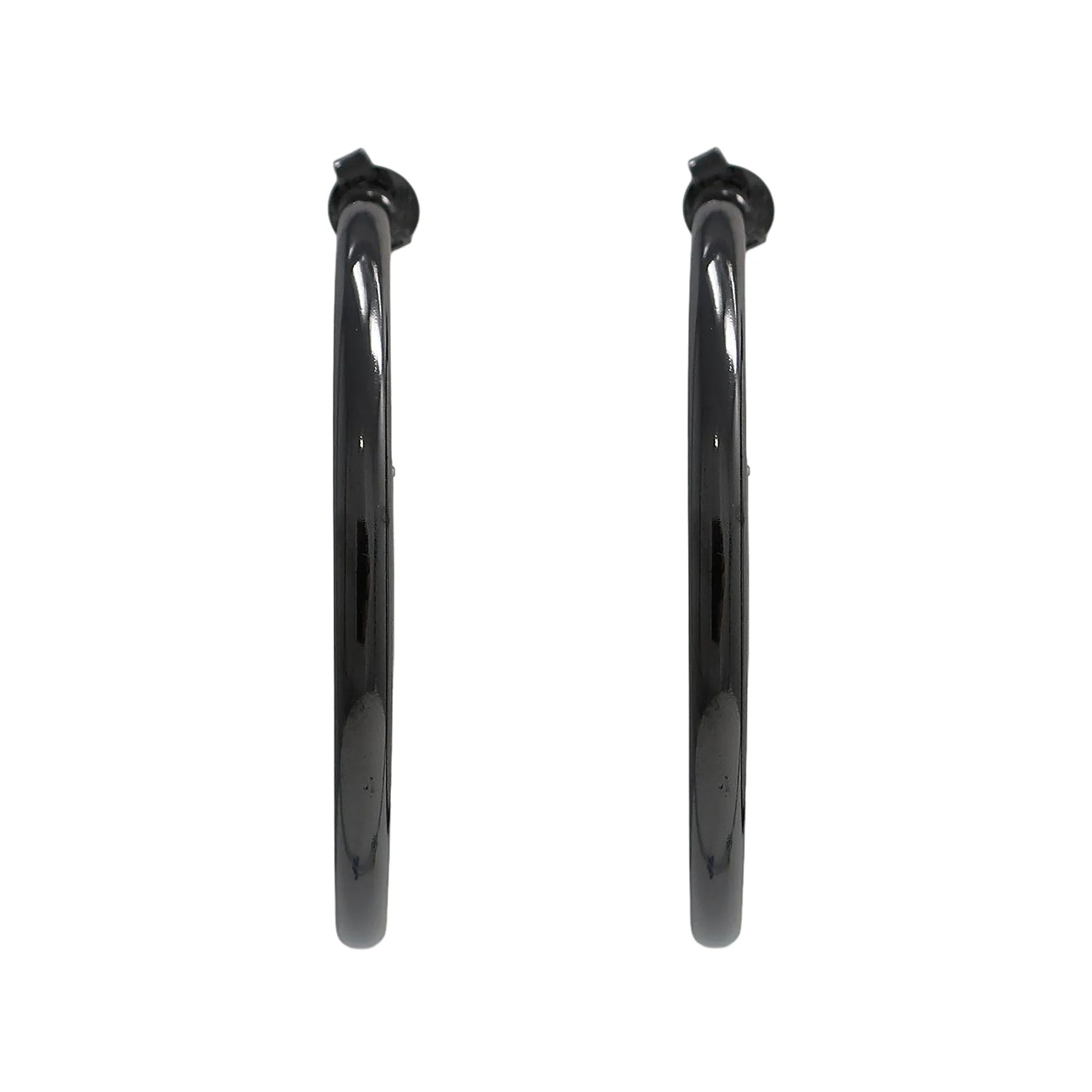 Sheila Fajl 2.5 Inch Everybody's Favorite Hoop Earrings in Polished Gunmetal