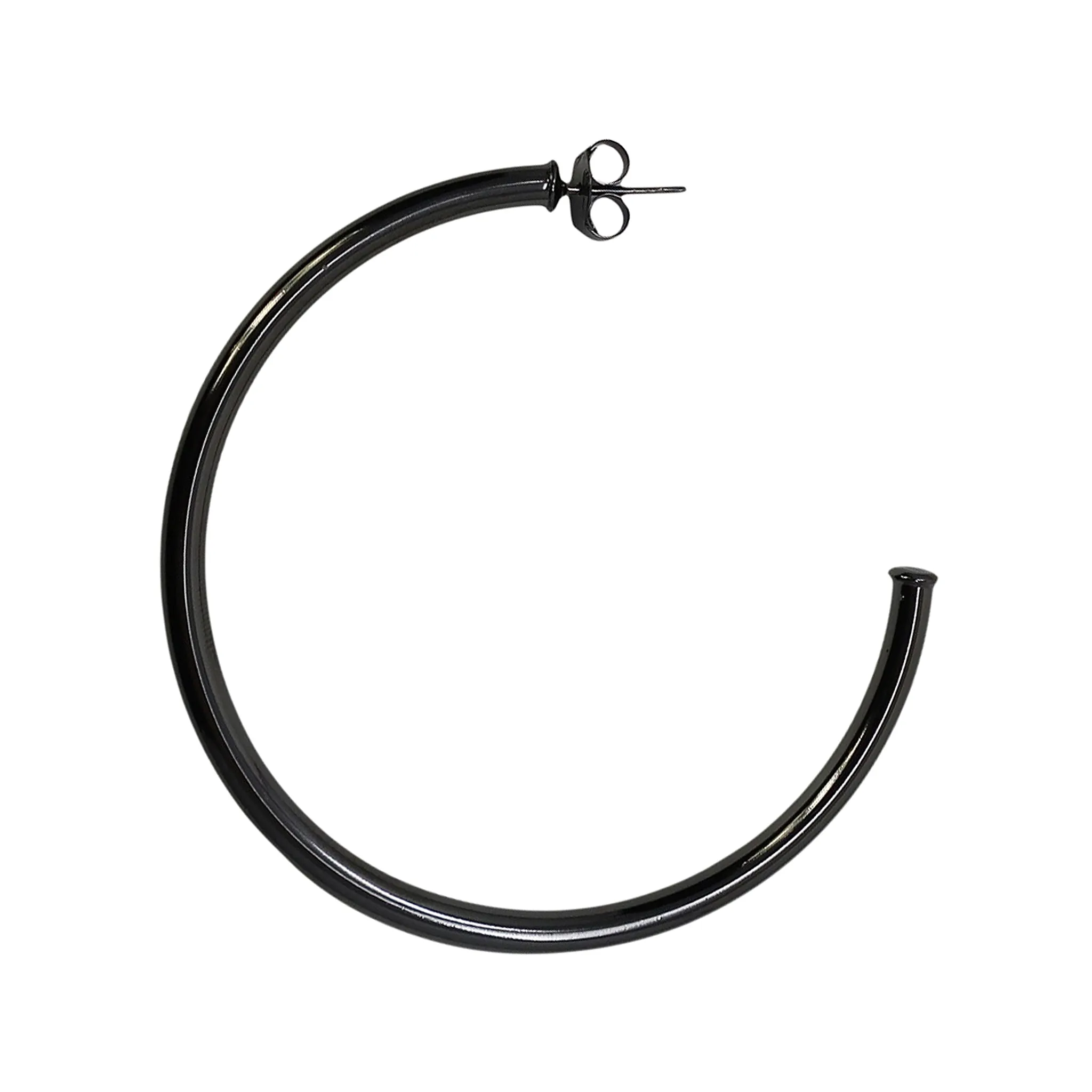 Sheila Fajl 2.5 Inch Everybody's Favorite Hoop Earrings in Polished Gunmetal