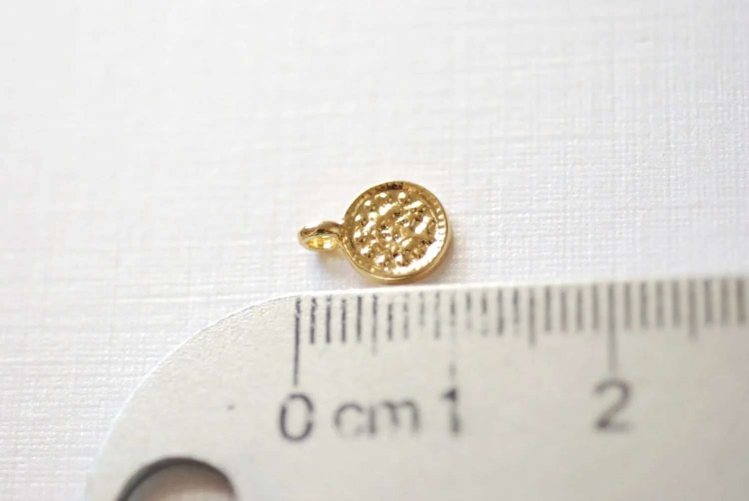 Shiny Gold small disc charm- Vermeil 22k Gold over Sterling Silver round disc charm , Small Gold Round Circle Charm, Vermeil Gold Round Disc