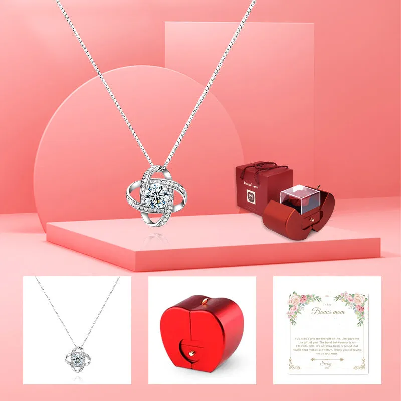 Siciry To Bonus Mom-Knot Necklace-Red Apple Box