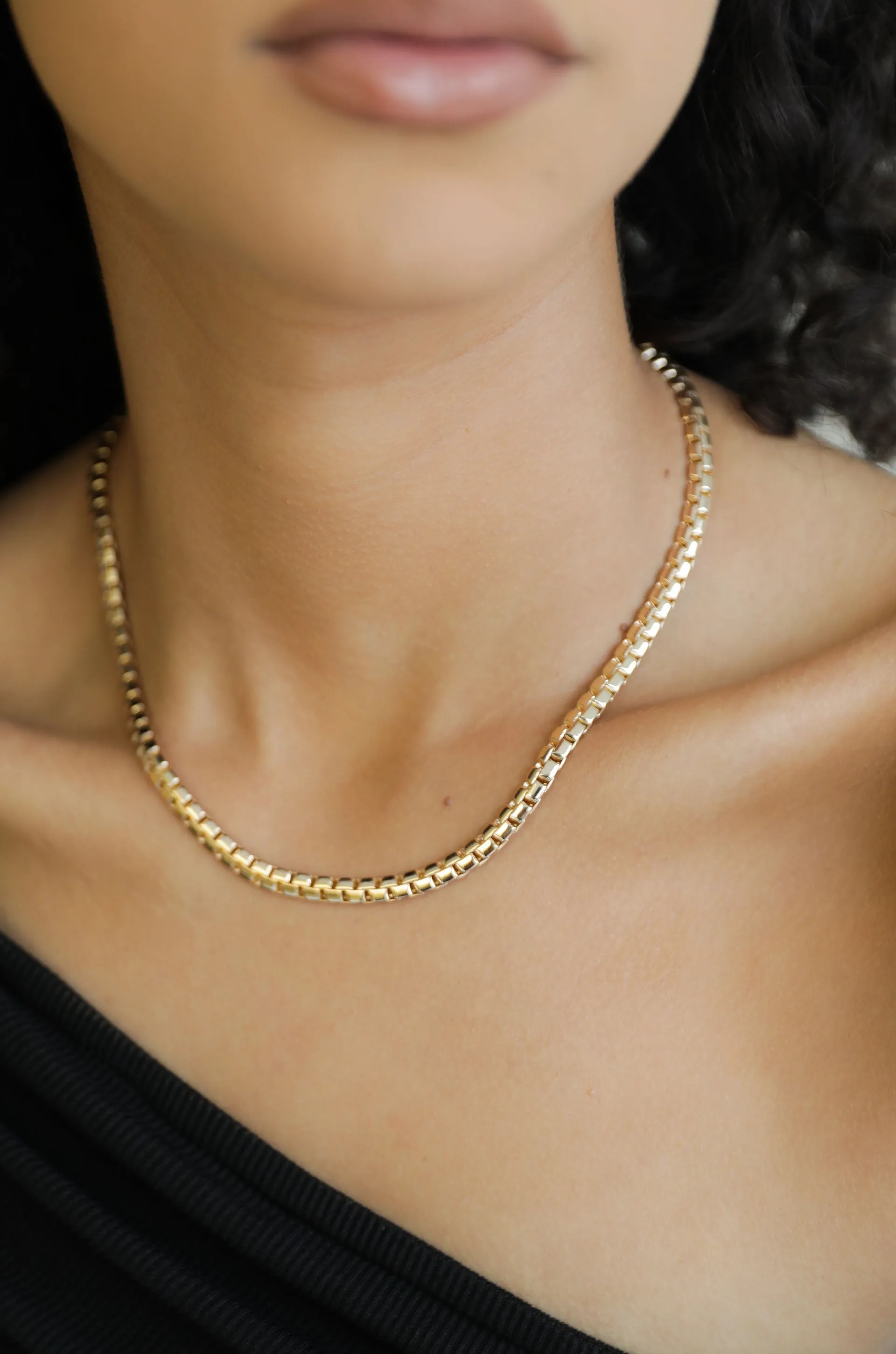 Single Rolo Chain 18k Gold Plated Necklace