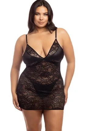 Soft Cup Fitted Snake Lace Babydoll