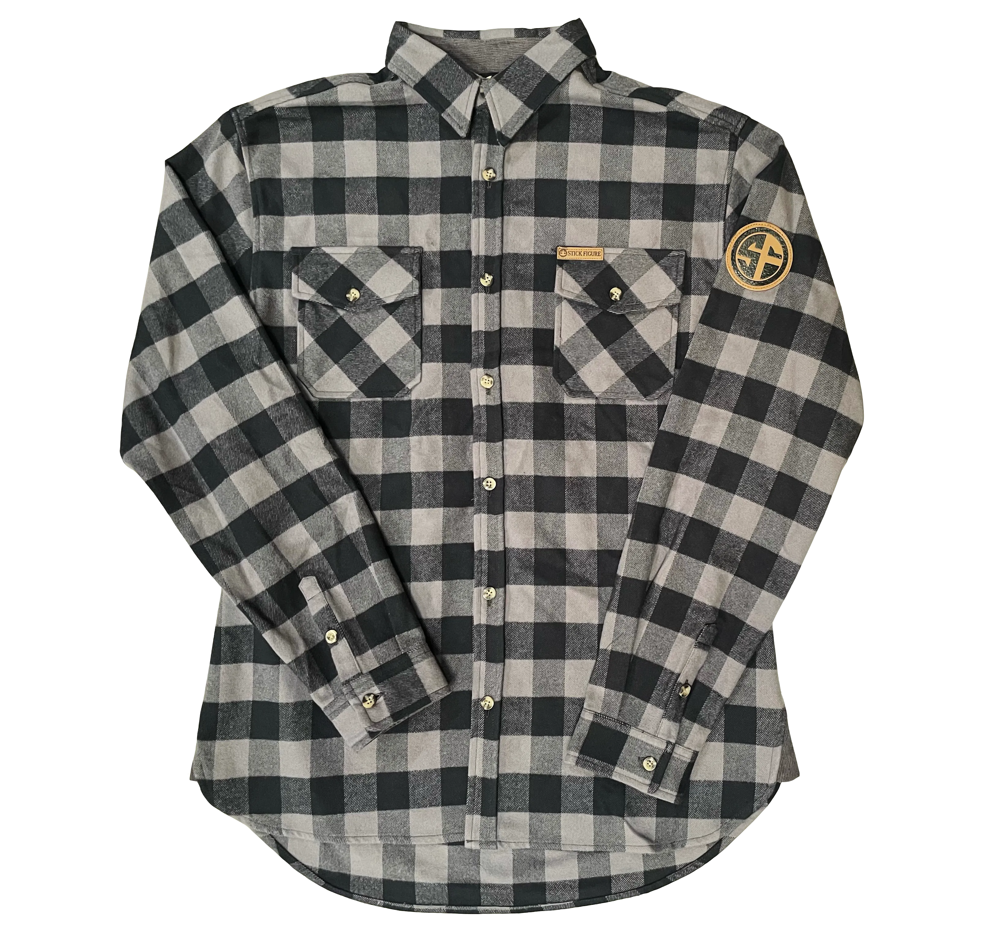 Stick Figure X Levitate Flannel - Black/Grey