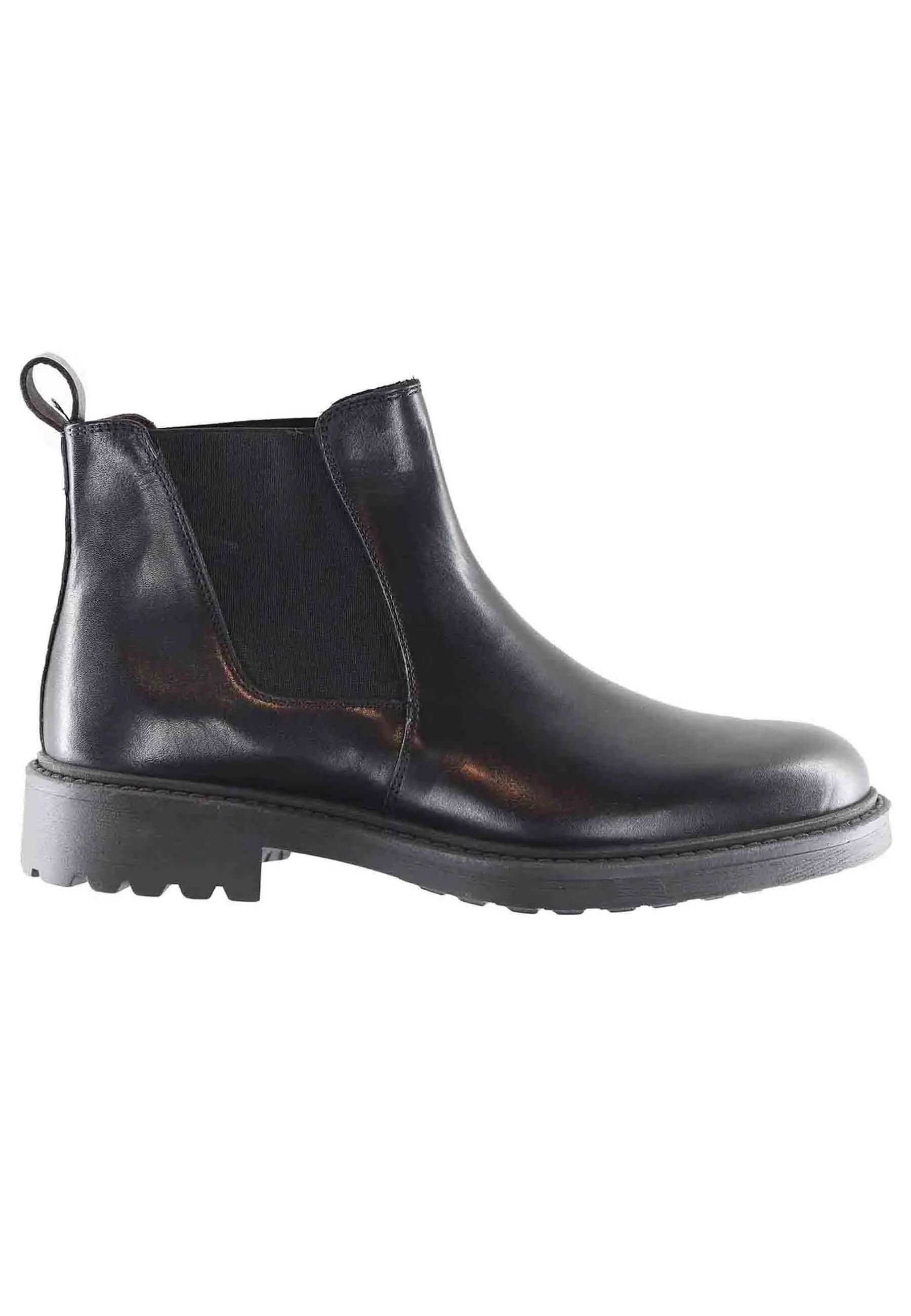 Stivaletti chelsea boot uomo in pelle nera con suola carrarmato