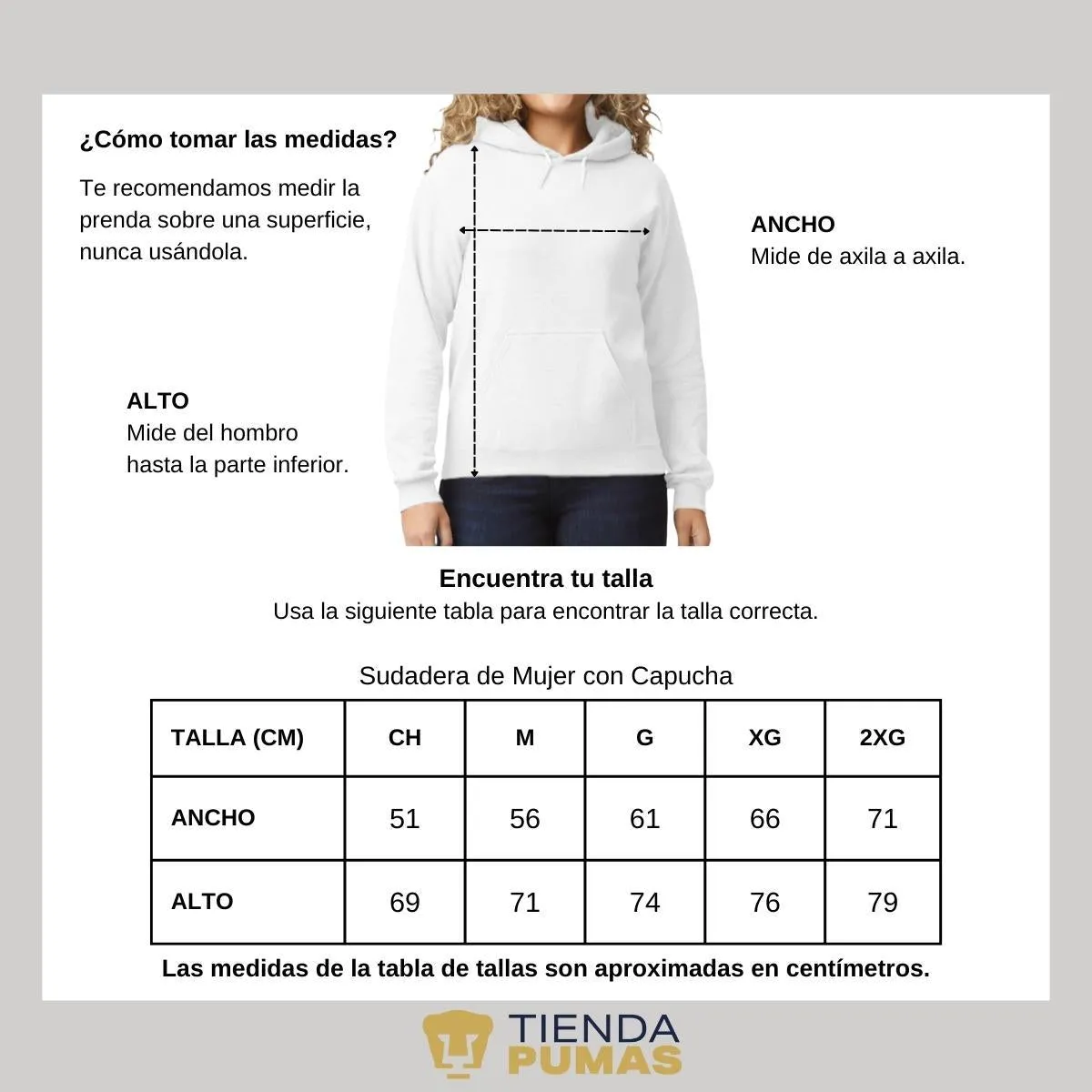 Sudadera Mujer Hoodie  Pumas UNAM Degradado