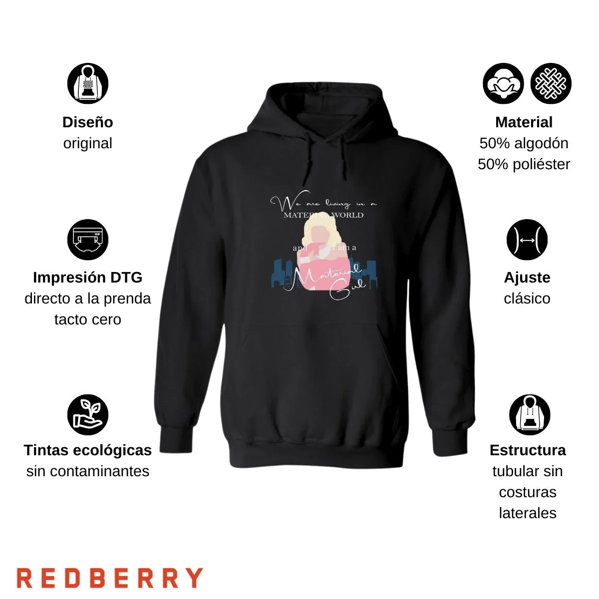 Sudadera para Mujer Hoodie Material girl