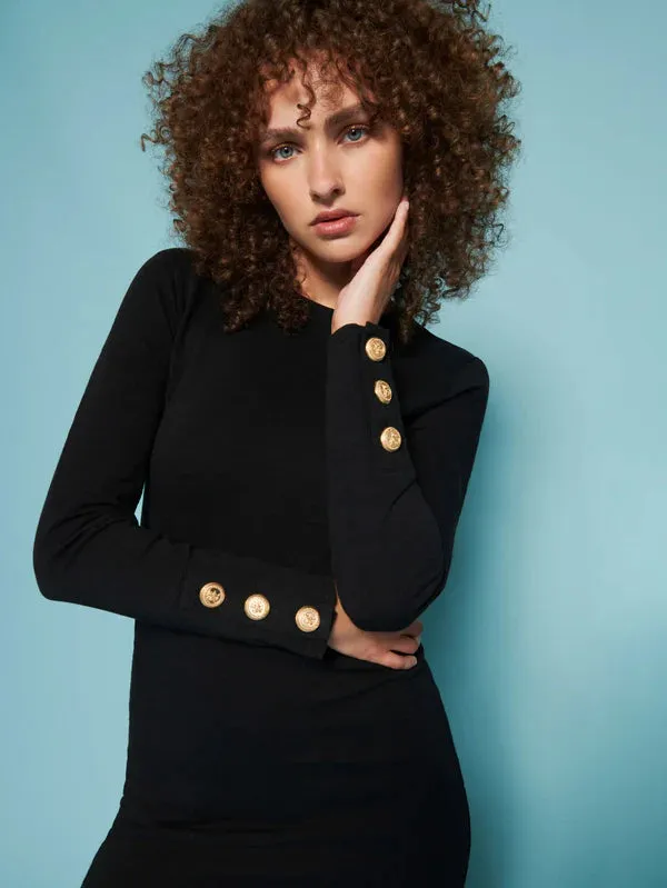 THEO CONTRAST MIDI WITH GOLD BUTTONS - NATION