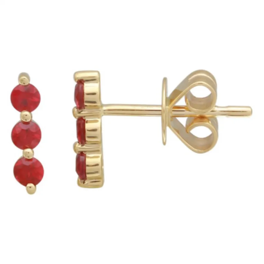 Trio Gemstone Bar Studs