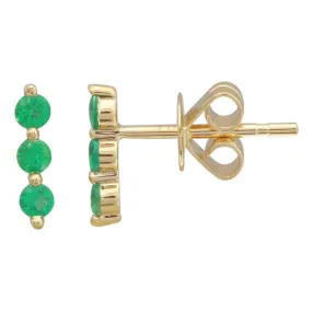 Trio Gemstone Bar Studs