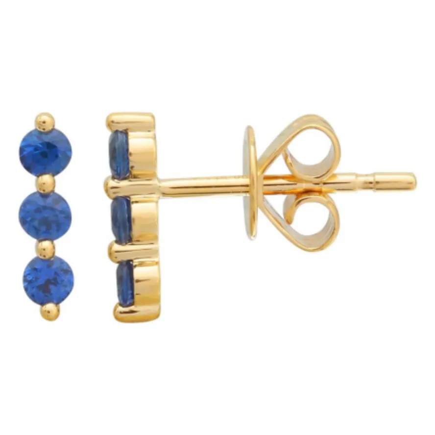 Trio Gemstone Bar Studs