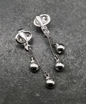 【USA輸入】 ヴィンテージ TRIFARI ボール チェーン イヤリング/Vintage TRIFARI Ball Chain Clip On Earrings