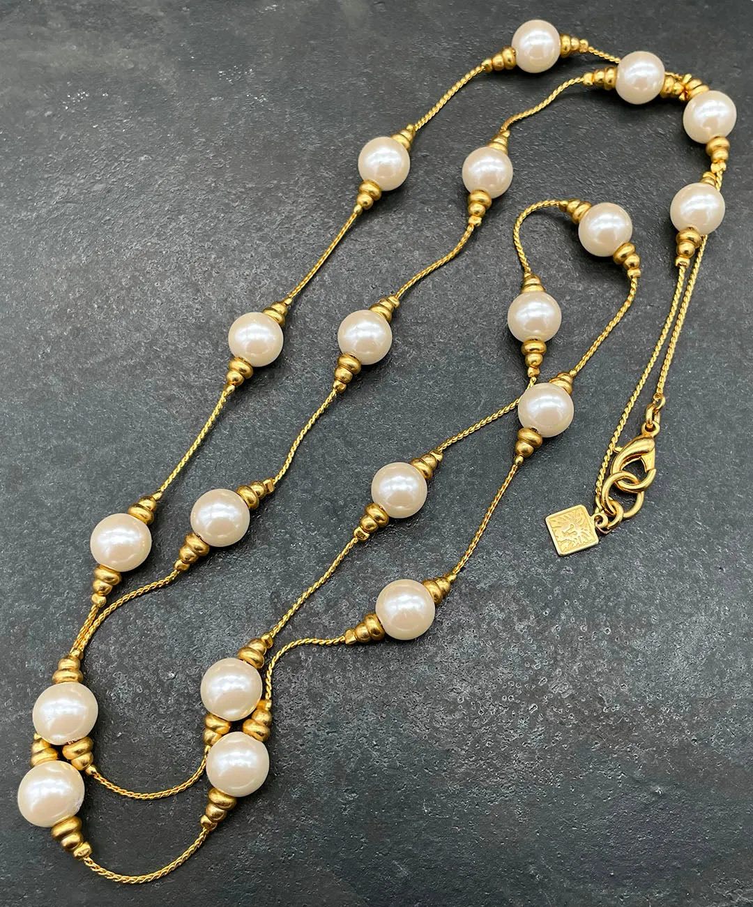 【USA輸入】ヴィンテージ ANNE KLEIN パール ロング ネックレス/Vintage ANNE KLEIN Pearl Long Necklace