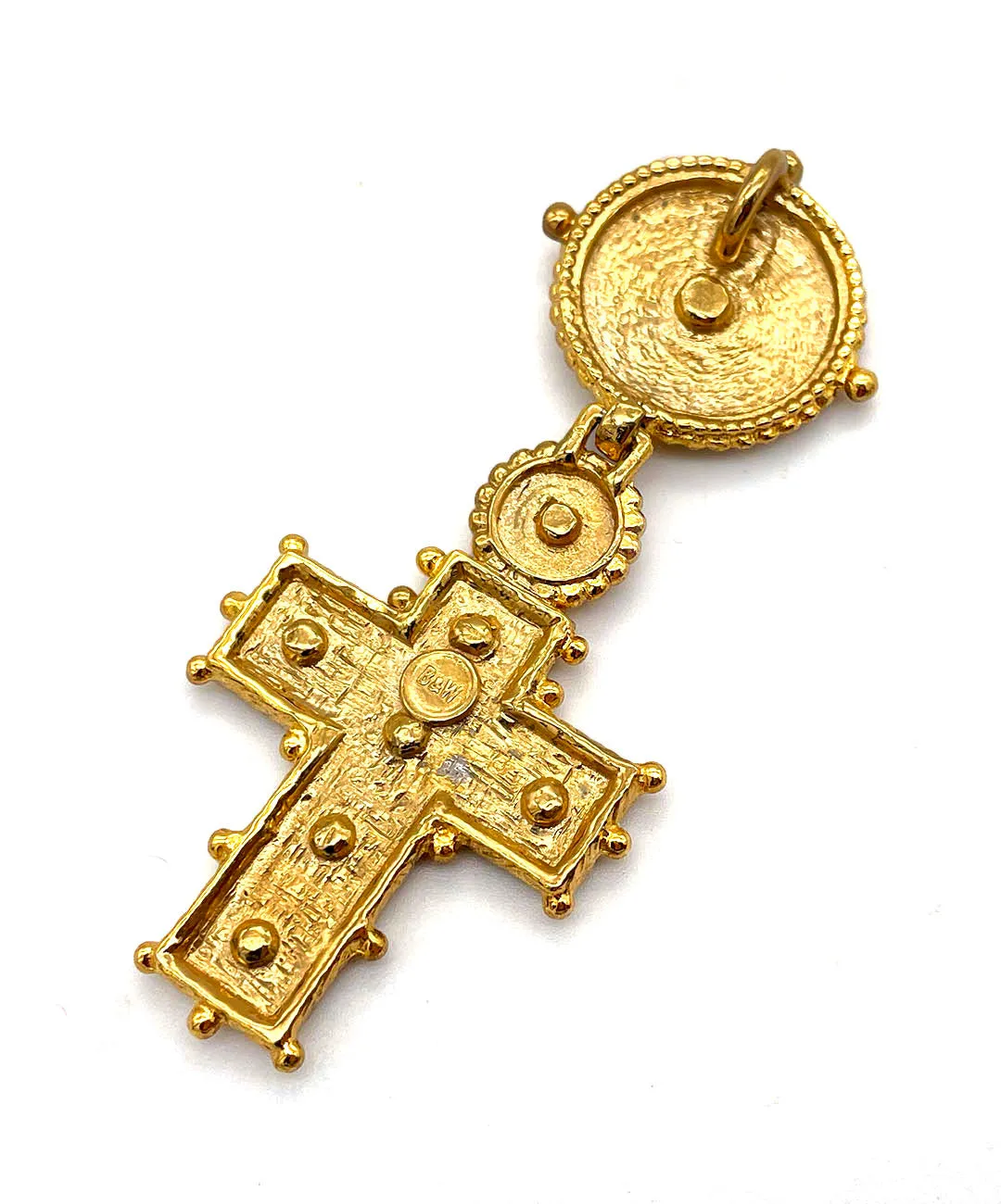 【USA輸入】ヴィンテージ B&W クロス レッド ビジュー ペンダント/Vintage B&W Cross Red Bijou Pendant