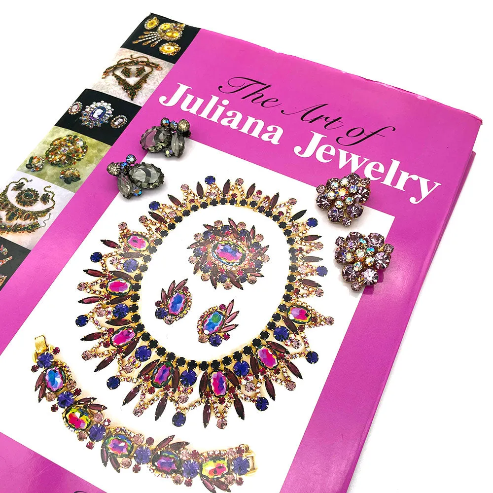 【USA輸入】ヴィンテージ JULIANA ラベンダー オーロラ ビジュー イヤリング/Vintage JULIANA Lavender Aurora Clip On Earrings