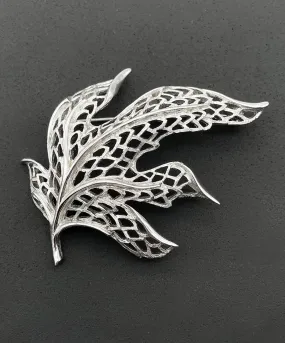 【USA輸入】ヴィンテージ MONET オープンワーク リーフ ブローチ/Vintage MONET Openwork Leaf Brooch