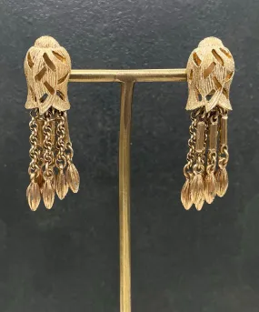 【USA輸入】ヴィンテージ MONET チェーン タッセル イヤリング/Vintage MONET Chain Tassel Clip On Earrings