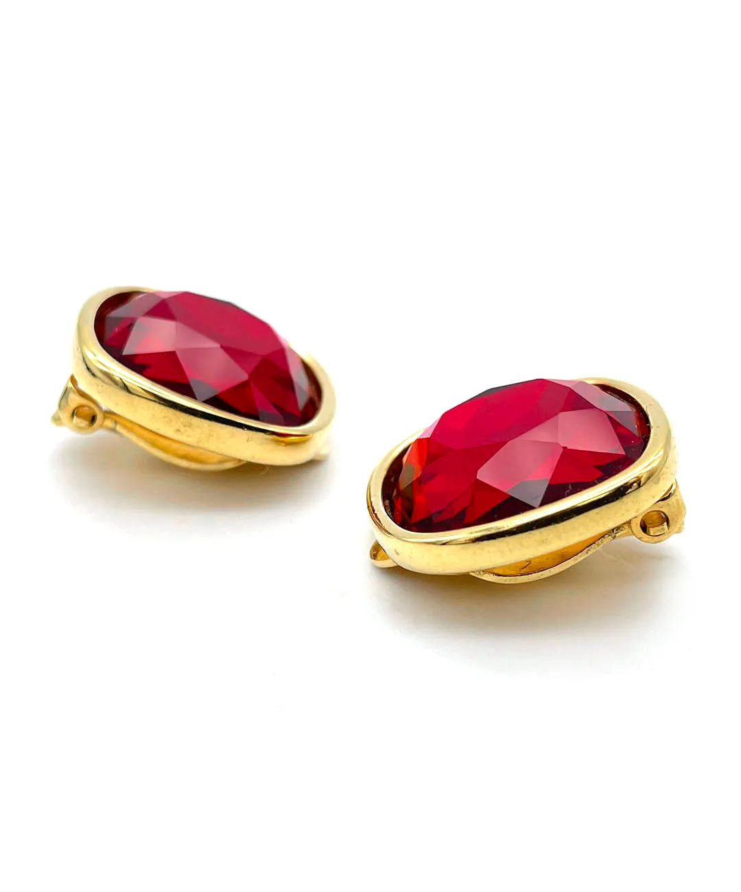 【USA輸入】ヴィンテージ SWAROVSKI レッド ビジュー イヤリング/Vintage SWAROVSKI Red Bijou Clip On Earrings