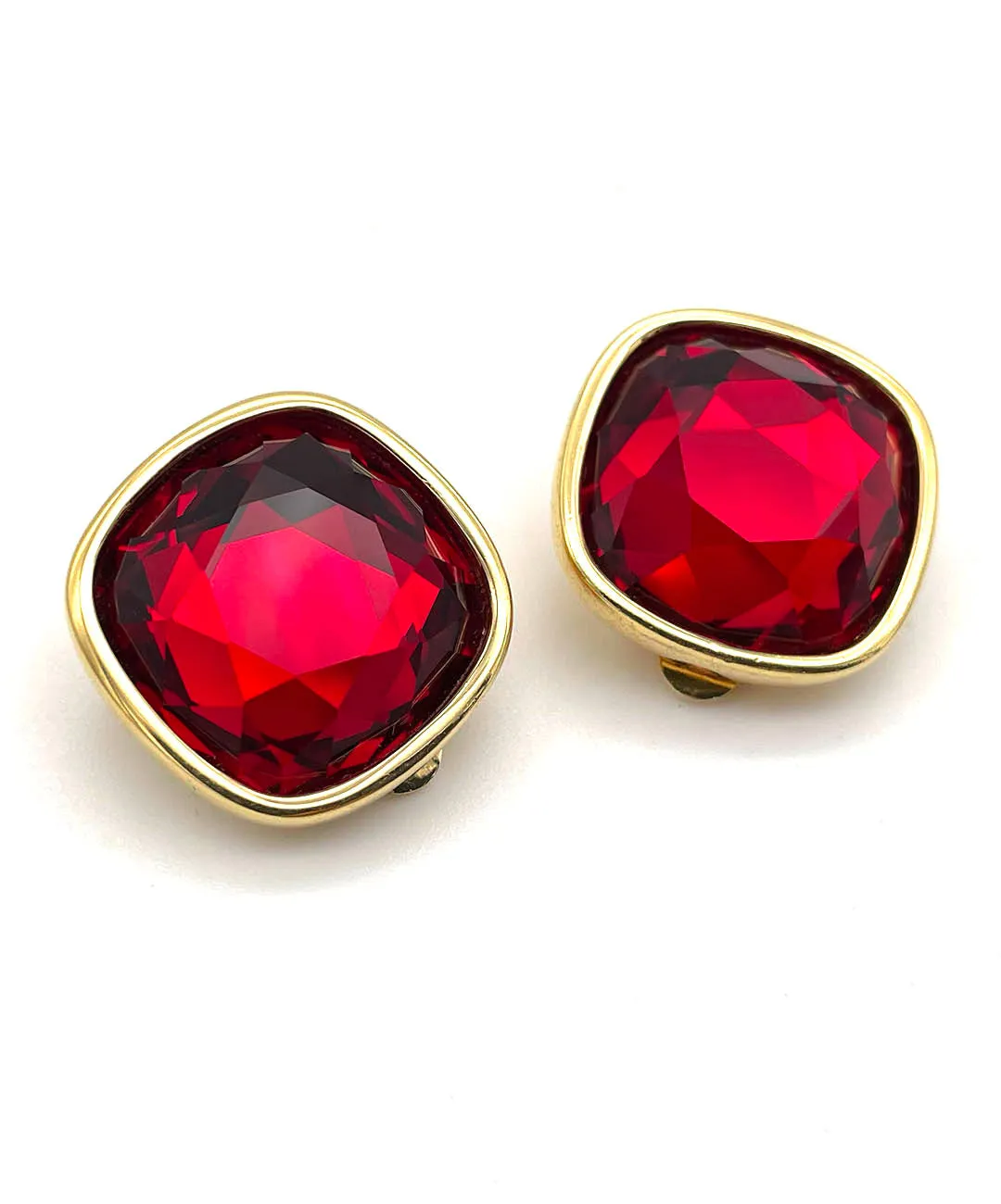 【USA輸入】ヴィンテージ SWAROVSKI レッド ビジュー イヤリング/Vintage SWAROVSKI Red Bijou Clip On Earrings