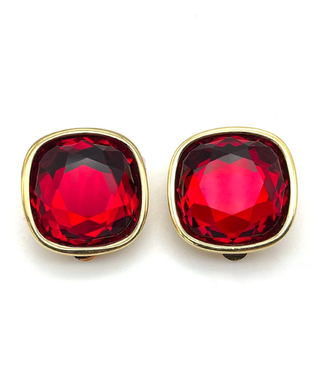 【USA輸入】ヴィンテージ SWAROVSKI レッド ビジュー イヤリング/Vintage SWAROVSKI Red Bijou Clip On Earrings