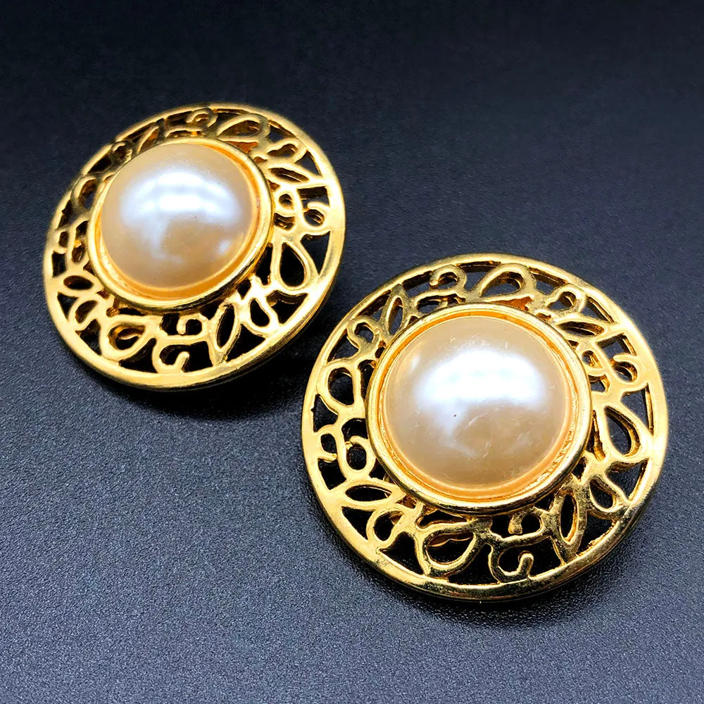 【USA輸入】ヴィンテージ パール イヤリング/Vintage Pearl Clip On Earrings