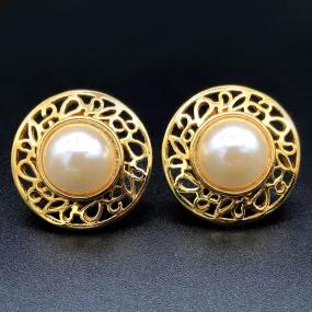 【USA輸入】ヴィンテージ パール イヤリング/Vintage Pearl Clip On Earrings