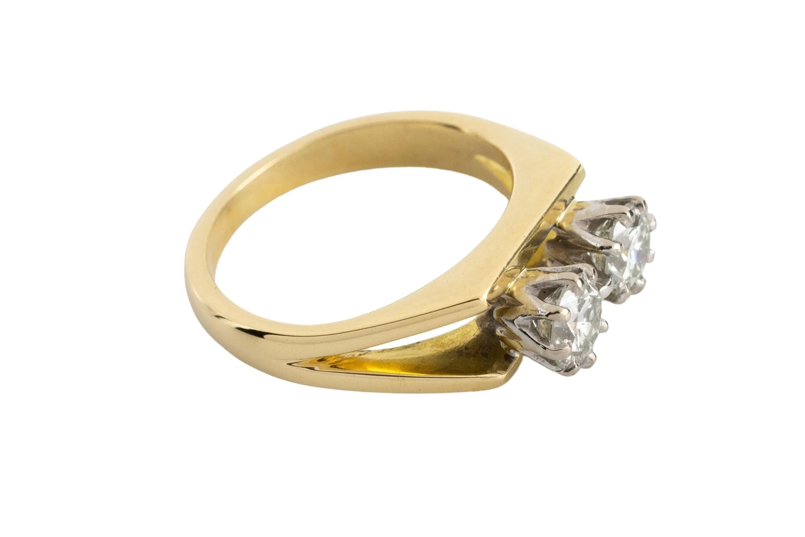 Vintage double diamond ring in 18 carat gold