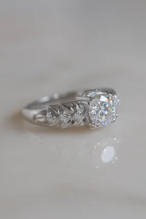 White gold moissanite engagement ring / Silvestra