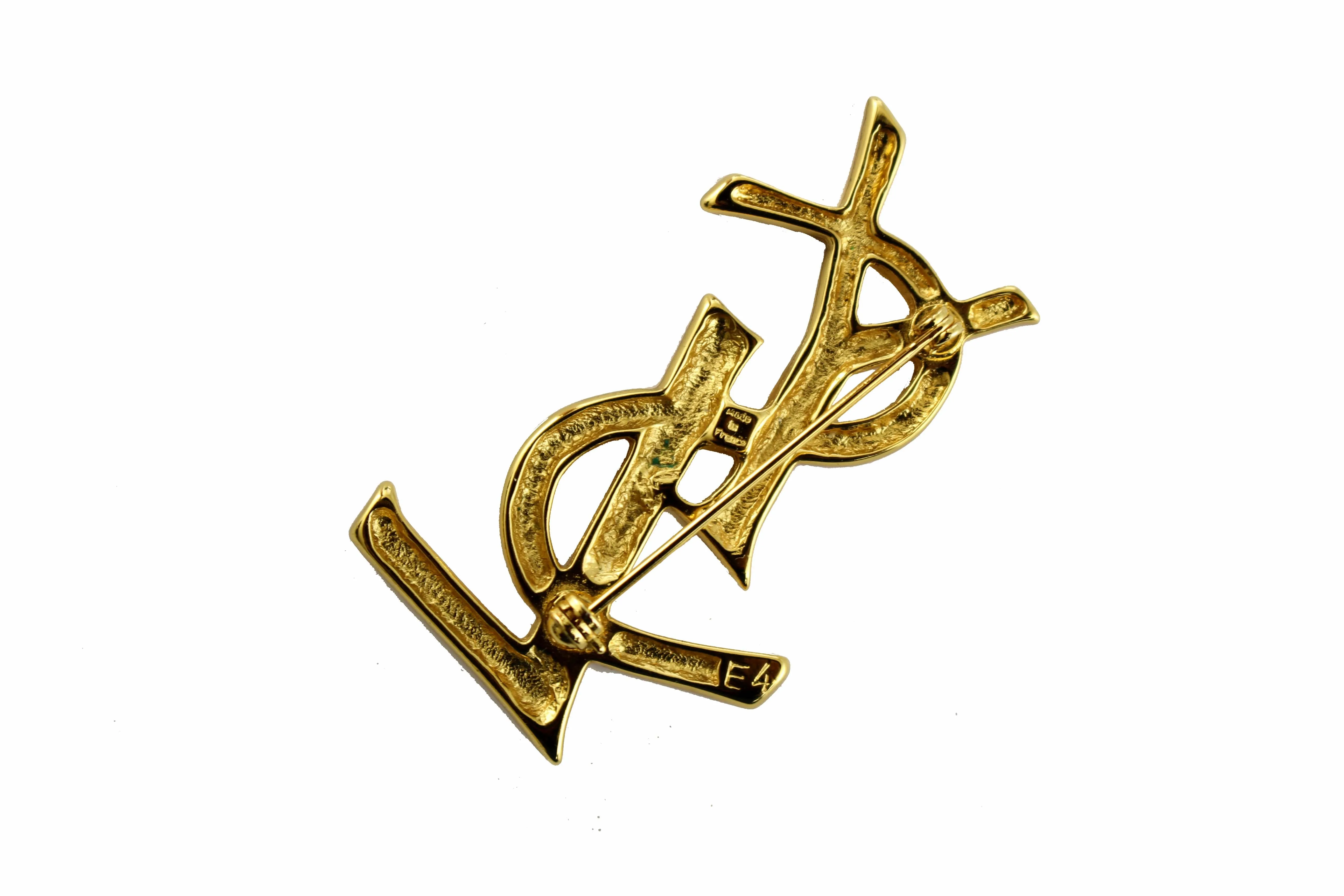 YVES SAINT LAURENT Logo brooch