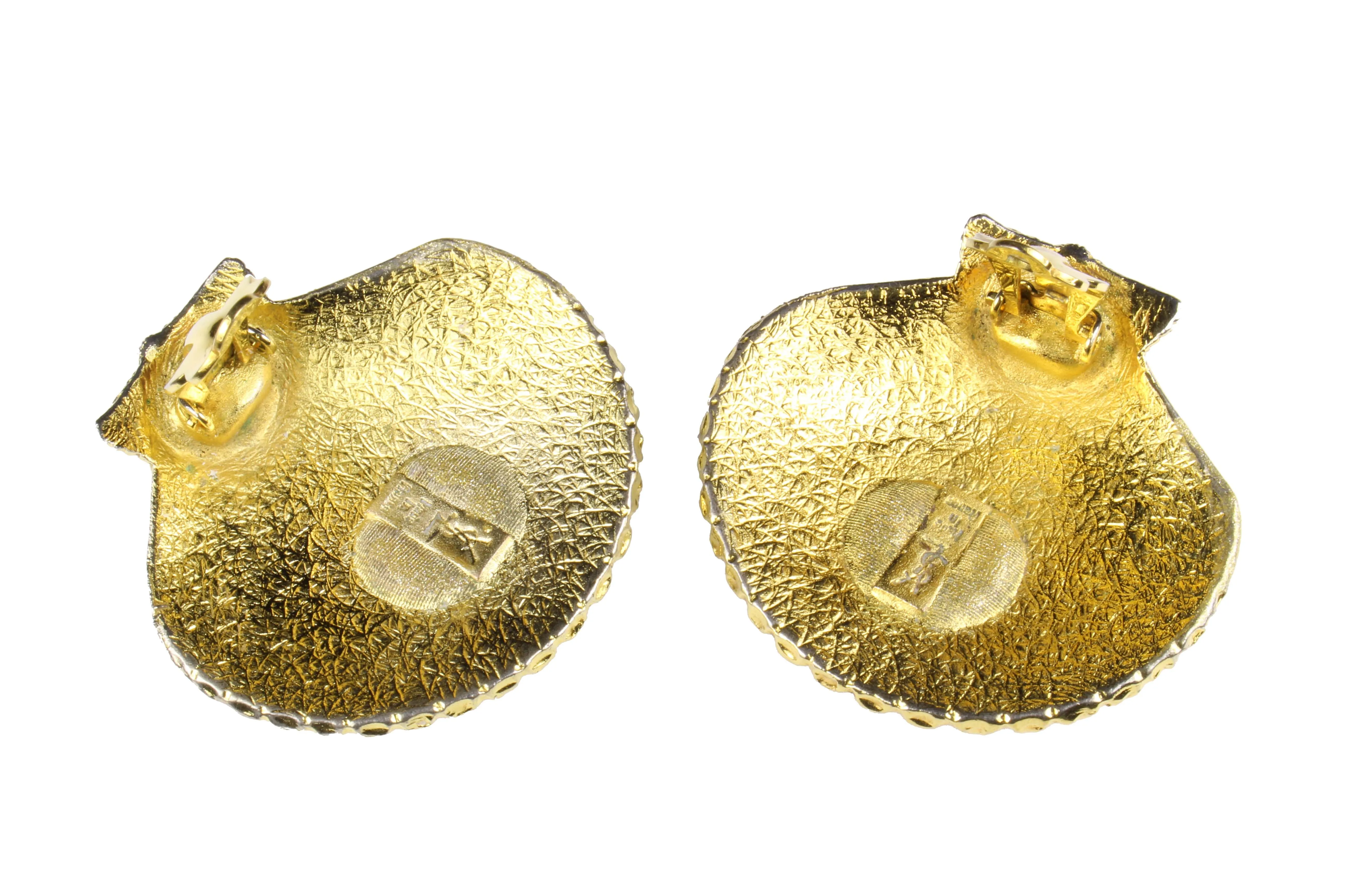 YVES SAINT LAURENT shell earrings