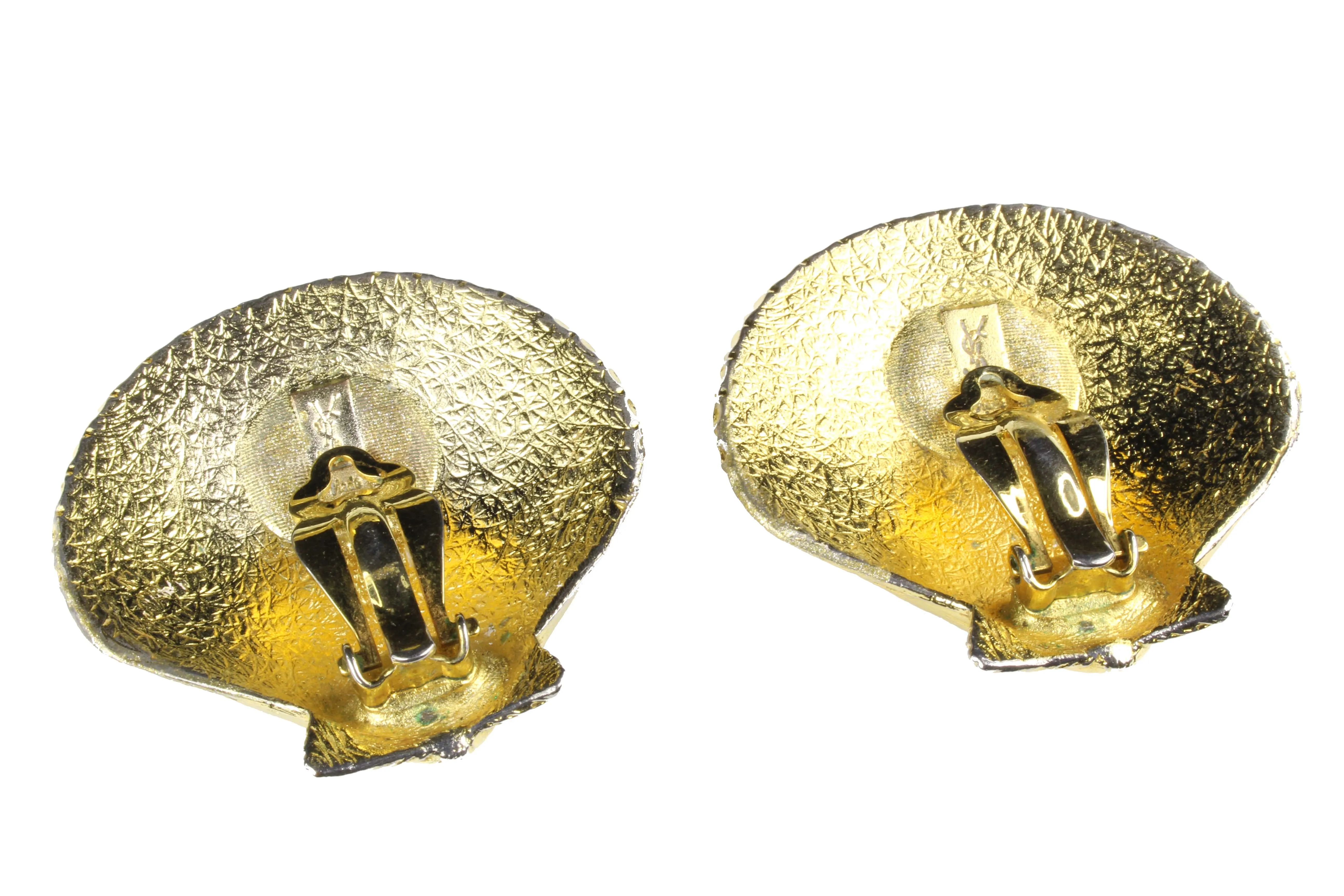 YVES SAINT LAURENT shell earrings