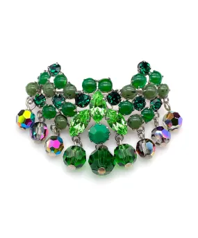 【ドイツ買付】ヴィンテージ SEIBOTH グリーン ガラス ビーズ ブローチ/Vintage SEIBOTH Green Glass Beads Brooch