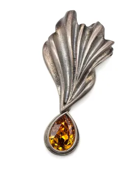 【ドイツ買付】ヴィンテージ SEIBOTH  トパーズ ティアドロップ ビジュー ブローチ/Vintage SEIBOTH Topaz Bijou Brooch