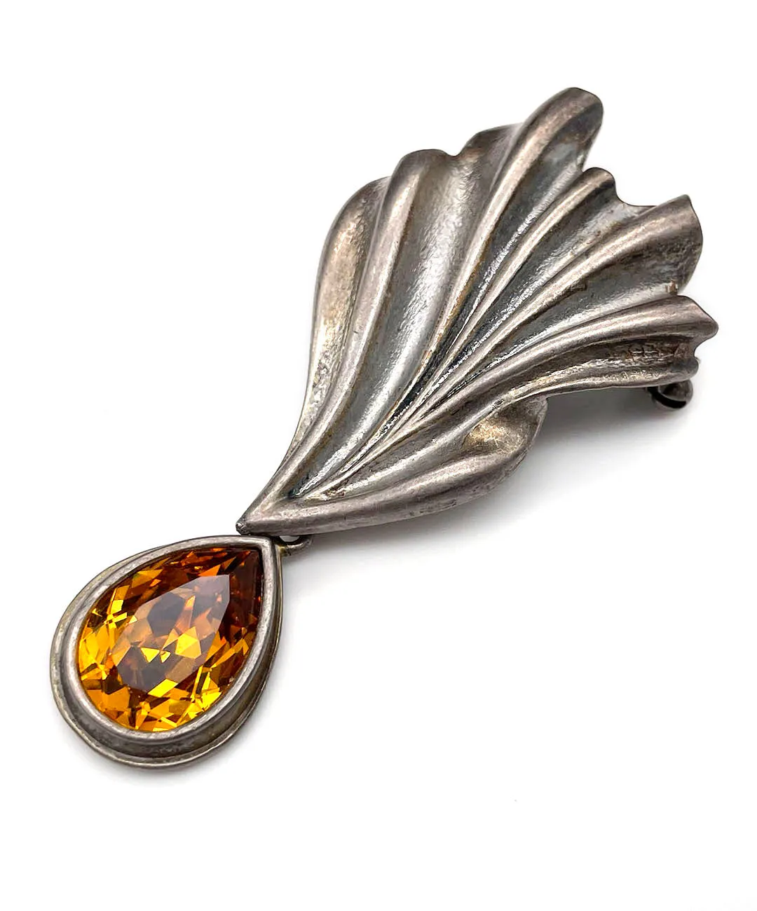 【ドイツ買付】ヴィンテージ SEIBOTH  トパーズ ティアドロップ ビジュー ブローチ/Vintage SEIBOTH Topaz Bijou Brooch