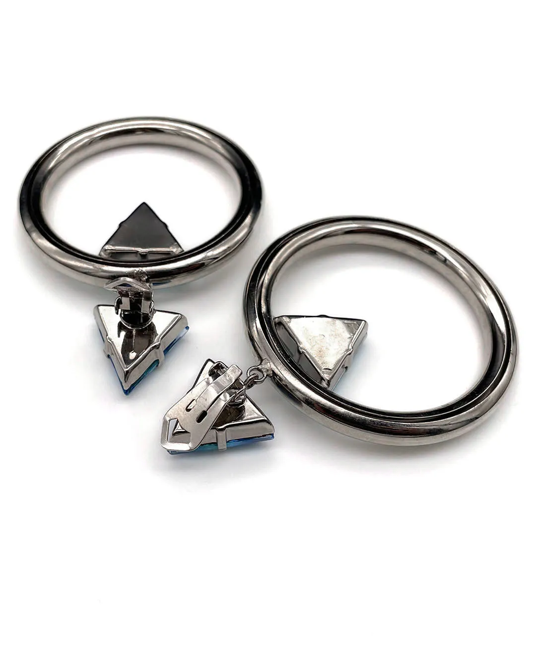 【ドイツ買付】ヴィンテージ SEIBOTH トライアングル ガラス フープ イヤリング/Vintage SEIBOTH Triangle Glass Hoop Clip On Earrings