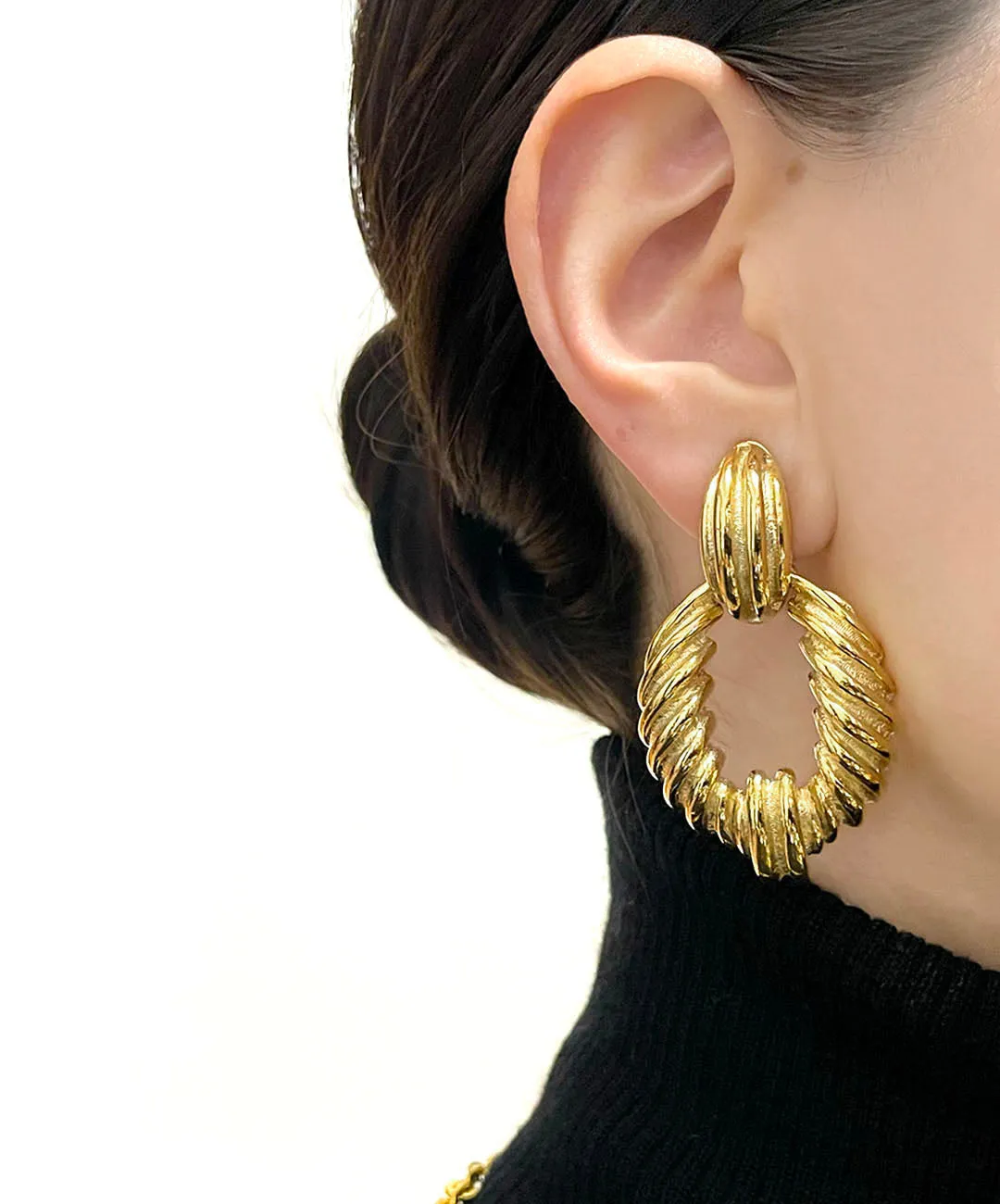 【フランス輸入】ヴィンテージ SPHINX ドアノッカー メタル イヤリング/Vintage SPHINX DOOR KNOCKER Clip On Earrings